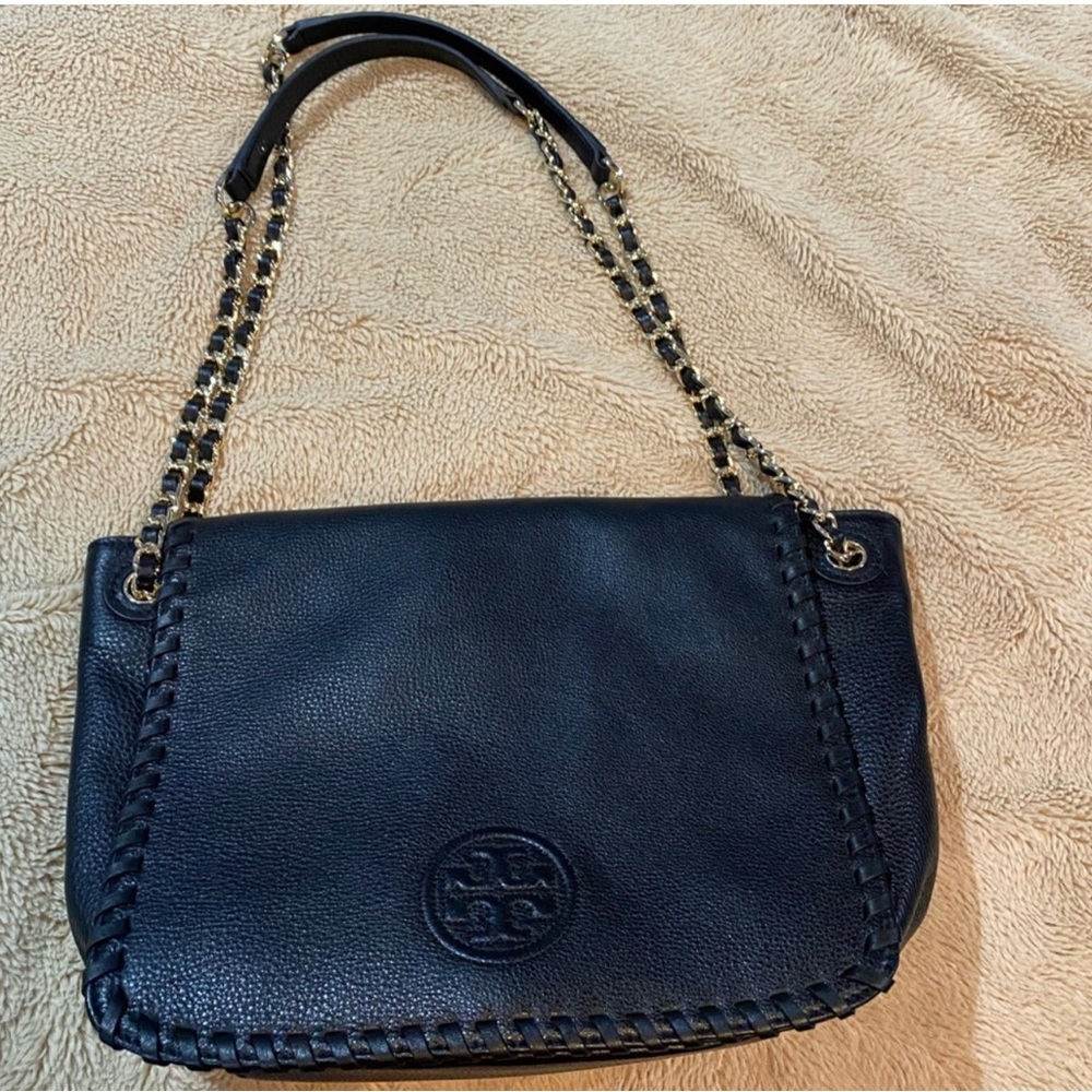 Tory Burch Marion Black Flap Shoulder/Crossbody